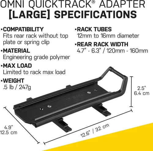 Vista 7 de Topeak Omni QuickTrack Adapter – Rear Rack Adapter for Topeak MTX/RX TrunkBags & MTX Baskets – Lightweight Polymer Platform for Standard & Racktime