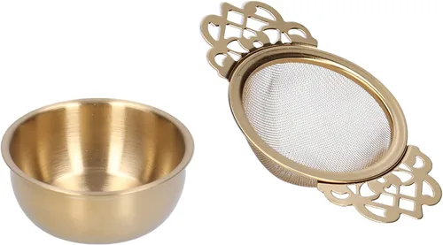 Vista 7 de Colador de té de acero inoxidable, filtros de malla fina más empinados con asas dobles, colgar en teteras, tazas, tazas para remojar té y café
