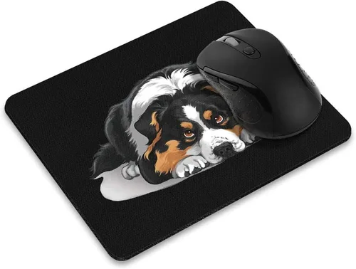Vista 11 de WIRESTER Alfombrilla de mouse rectangular antideslizante, tapete de mouse rectangular para perro American Pit Bull Terrier acostado y mirando hacia