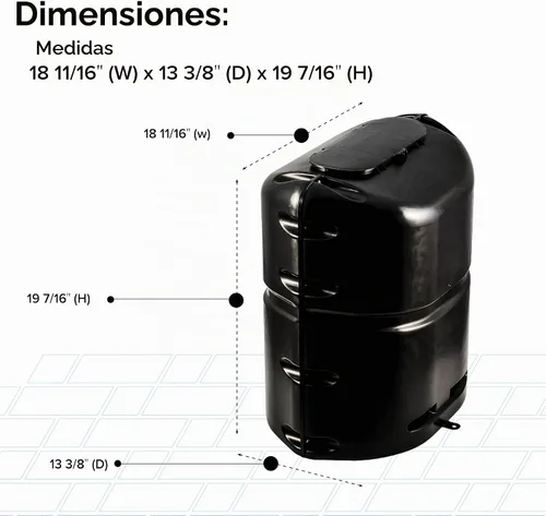 Vista 2 de Camco Cubierta de tanque de propano individual para cámper/RV - Cuenta con un panel superior extraíble y un diseño de polímero de servicio pesado