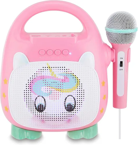 Vista 11 de Singimals - Altavoz de karaoke para niños con micrófono, da rienda suelta a la superestrella interior de tu hijo, Bluetooth v5.1, tiempo