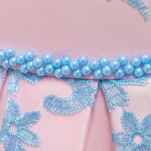 Vista 4 de NNJXD Vestido de princesa para bebé, con flores, para cumpleaños, bodas, fiestas