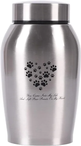 Vista 7 de Urnas de Acero Inoxidable para Mascotas, Urnas de Tamaño Adecuado para Cenizas de Mascotas (Mediano, Negro)