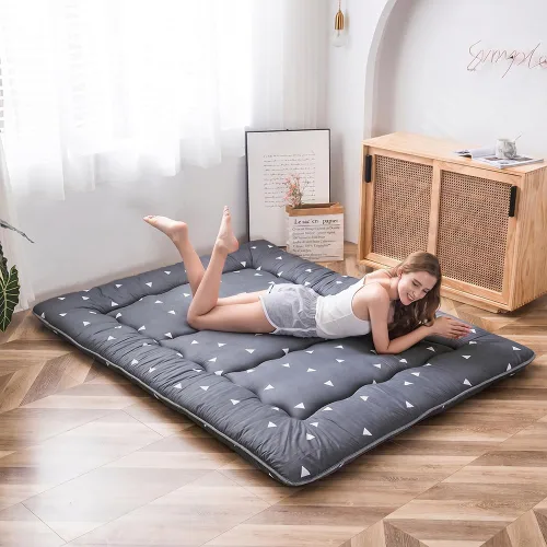 Vista 26 de MAXYOYO Colchón Japonés de Suelo Futón Colchón, Tapete de Tatami Engrosado de 4", Almohadilla para Dormir Plegable Enrollable para Niños y Niñas