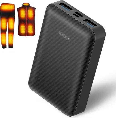 Vista 13 de CYCYHEAT Paquete de 2 baterías de 10000 mAh para chaleco calefactado, chaqueta, abrigo, pantalones y ropa interior de calefacción, paquete