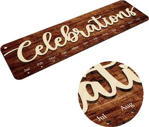 Vista 3 de Regalos para mamá y abuela, calendario de celebraciones de cumpleaños 3D recordatorio para colgar en la pared, placa de cumpleaños familiar