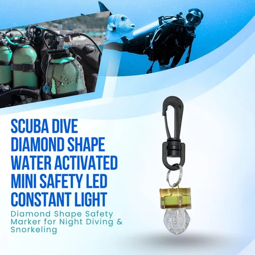Vista 2 de Scuba Choice Forma de diamante activada por agua mini luz de flash LED de seguridad con clip, blanco