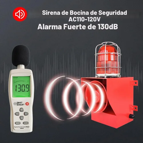 Vista 3 de Sirena de alarma IP66 impermeable al aire libre 130dB cuerno 45W Sirenas de seguridad para puertos, muelles, fábricas, escuelas, hogares AC