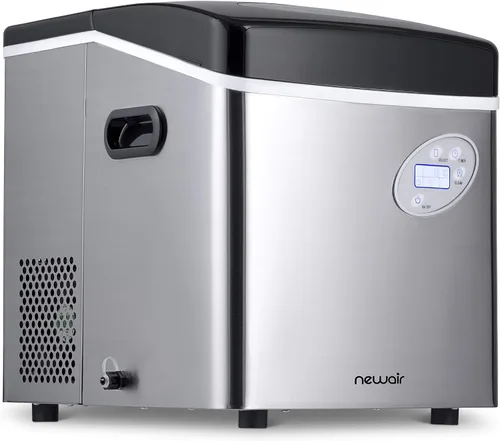 Vista 2 de NewAir Máquina de hielo portátil de 50 libras diariamente, 12 cubos en menos de 7 minutos, diseño compacto de encimera, hielo en forma de bala de 3