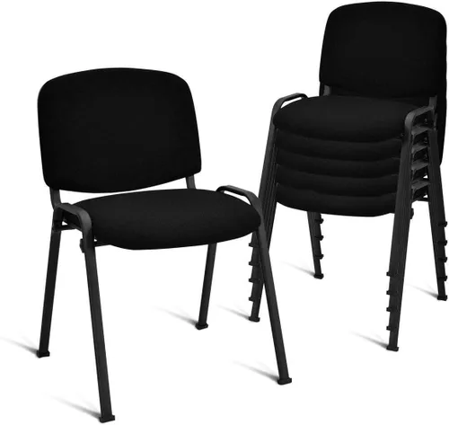 Vista 4 de LUARANE - 5 sillas de conferencias modernas apilables con soporte lumbar ergonómico y cómodo cojín de esponja para respaldo de asiento