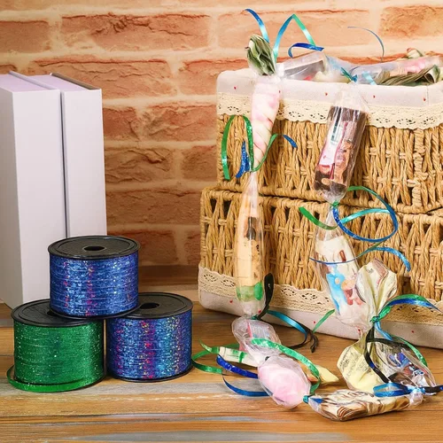 Vista 7 de Berlune Candy Lei - Kit de fabricación para fiesta de graduación, incluye tubo de polietileno de 2 pulgadas x 1000 pies, 3 rollos de cinta de regalo