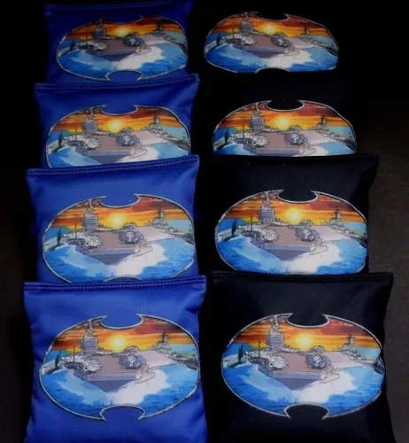 Vista 6 de BackYardGamesUSA Set of 8 Regulation Cornhole Bean Bags Made w Appalachian Mountaineers Fabric Style 120