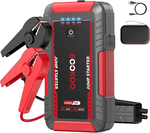 Vista 9 de BOOKOO Arrancador portátil del salto de la batería del coche 4500A 12V para Negro - plata