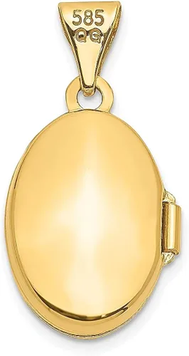 Vista 4 de Collar de cadena con dije ovalado de oro amarillo de 14 quilates con foto que sostiene fotos, joyería fina para mujeres, regalos para ella