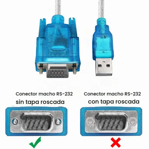 Vista 4 de Adaptador USB a Serial RS232 DB9, USB 2.0 a cable serial, adaptador macho de 9 pines con chipset de cable convertidor RS-232, Windows 10 8 7, 2 PCS