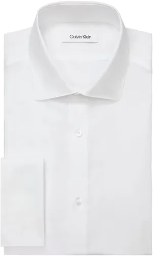 Vista 3 de Calvin Klein Camisa de vestir para hombre, ajustada, sin necesidad de planchado, con puño francés, sólida
