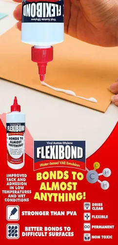 Vista 7 de Pegamento PVA/VAE blanco para artes y manualidades, se seca transparente, de secado rápido, no tóxico, extra fuerte, ideal para madera, papel