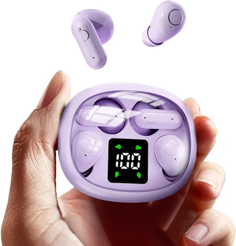 Vista 9 de 2 pares de mini auriculares invisibles pequeños inalámbricos Bluetooth para dormir ocultos micro pequeños discretos pequeños de perfil bajo Beige