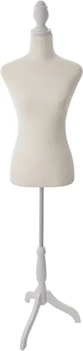 Vista 14 de Maniquí femenino Torso Vestido Forma Maniquí Cuerpo Maniquí de costura con trípode de plástico Base Soporte 58"-67" Altura ajustable