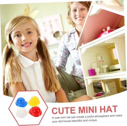 Vista 8 de COLLBATH 40 cascos de construcción en miniatura para accesorios de muñecas, adornos para pasteles, gorras de seguridad para mascotas, decoraciones