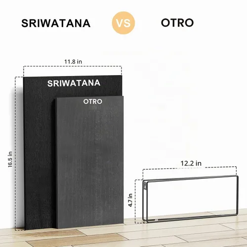 Vista 3 de SRIWATANA Estantes flotantes de pared anchos profundos 16 pulgadas de ancho Negro