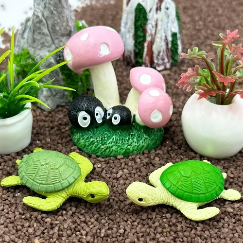 Vista 2 de Suartus Mini tortuga verde – 20 piezas de resina miniatura de tortuga marina figuras de tortugas tortugas figuras miniatura animales del océano