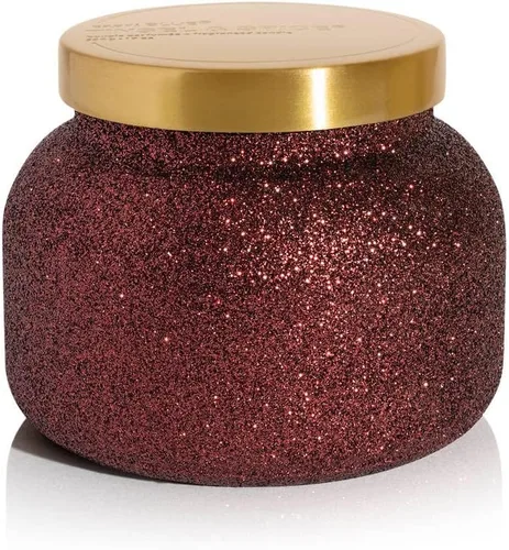 Vista 12 de Capri Blue Signature Glam - Vela en frasco, mezcla de cera de soja de larga duración, velas con purpurina para el hogar perfumadas con aromas
