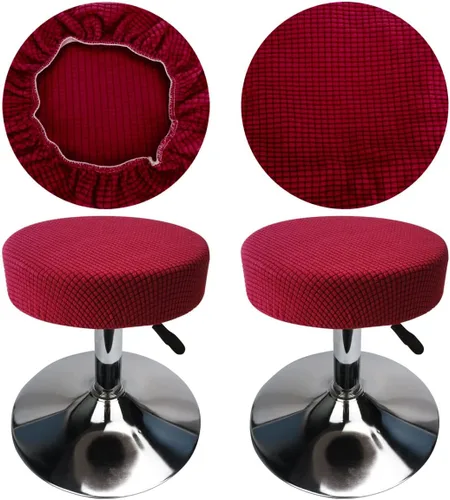 Vista 13 de Funda de taburete redonda de 12 a 16 pulgadas, fundas de asiento redondas para taburetes de bar, tela de lujo elástica, lavable de jacquard a prueba