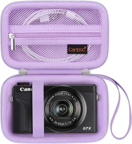 Vista 12 de Canboc Camera Case for Canon PowerShot G7 X Mark III/ G7X Mark II, Black Negro