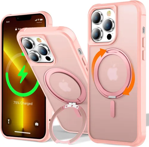 Vista 76 de UMIONE - Funda con diseño de anillo magnético giratorio de 360° para iPhone 11, soporte de bucle invisible integrado, compatible con Magsafe, funda
