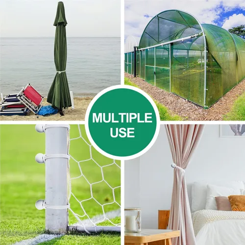 Vista 3 de 50 mini cuerdas elásticas de bolas blancas, cuerda elástica resistente de 4 pulgadas para exteriores con bolas, bolas elásticas de lona