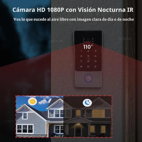 Vista 7 de Sistema de intercomunicación de video de 2 cables 1080P, monitor WiFi de 7