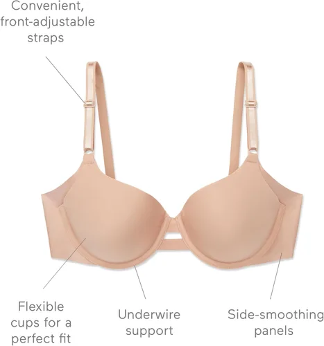 Vista 5 de Warner's Brasier tipo camiseta para mujer Sin Efectos Secundarios suavizante de axilas Comfort con aros ligeramente forrado 1356