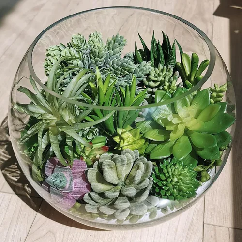 Vista 2 de Winlyn 22 piezas de plantas suculentas artificiales a granel sin maceta, pequeñas cadena de perlas colgantes de aloe, cactus verdes, suculentas