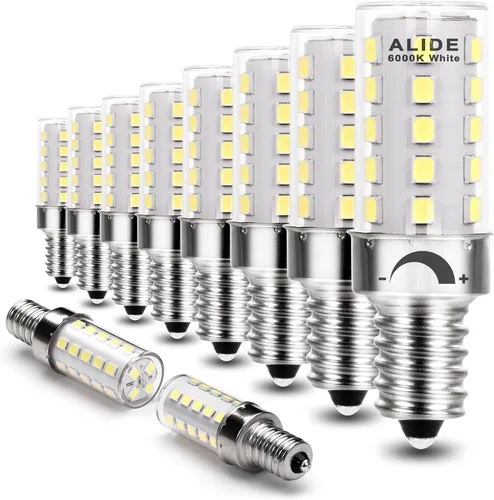 Vista 9 de Bombilla LED E12 regulable de 5 W C7, reemplaza equivalente a halógeno E12 de 40 W, blanco cálido 2700 K, base T6 de 110 V, 120 V, E12, bombillas