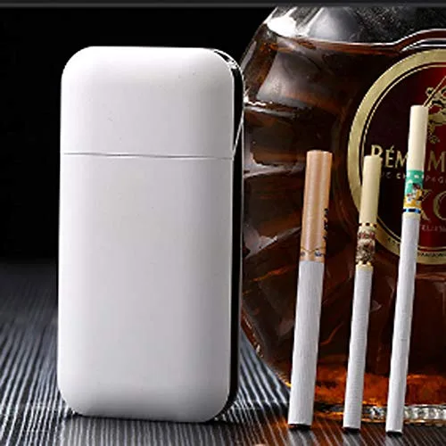 Vista 8 de Generic Paquete de 20 cajas de cigarrillos multifuncionales con USB recargable a prueba de viento llama eléctrica menos ligera - Color blanco