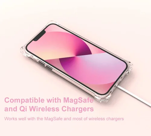 Vista 7 de Funda transparente para iPhone 13 con correa cruzada ajustable desmontable, ajuste delgado, funda protectora a prueba de golpes con cordón de hombro