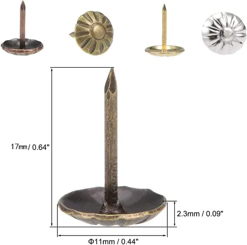 Vista 2 de Tachuelas de Tapicería Antiguas 400PCS, Clavos Tachuelas para Muebles, Clavos de Tapicería de 7/16 Pulgadas para Sofá, Silla, Cama y Otros Muebles