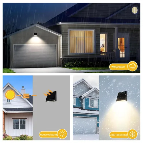 Vista 5 de SOTTLOT Luces Solares para Exteriores, 1000LM IP65 Luces de Inundación Solares Impermeables con 4 Modos, Luz Solar de Pared 4000K con Sensor