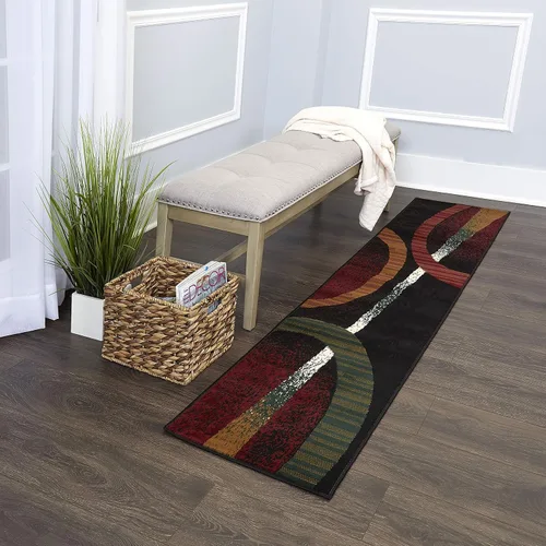 Vista 10 de Home Dynamix Premium Indus - Alfombra moderna para área, color azul medianoche, gris, 1'9"x7'2" Azul/Gris