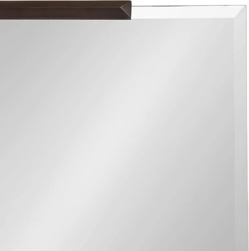 Vista 6 de Kate and Laurel Erina - Espejo de pared rectangular biselado moderno de transición sin marco con detalles de metal, 20 x 31, bronce
