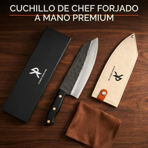 Vista 7 de Kitchen perfection Cuchillo de chef hecho a mano para cortar carne y cortar