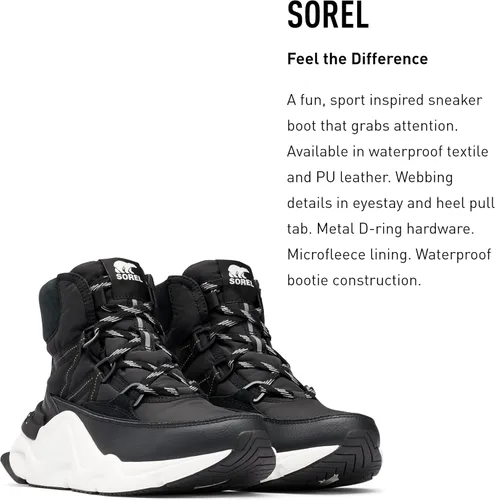 Vista 3 de SOREL Kinetic RNEGD - Botas de invierno impermeables para mujer, tela y piel sintética