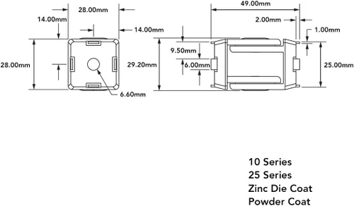Vista 2 de 8020, 14011, 10 y 25 Series 2 Orificios de conector flexible de articulación de pivote para perfil de extrusión de aluminio Junta de pivote