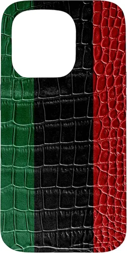 Vista 14 de iPhone 16 Pan African Flag Patriotic Crocodile Skin Print Pride Case