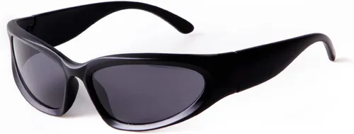 Vista 2 de SORVINO Gafas de sol de moda envolventes para hombres y mujeres, gafas de sol ovaladas deportivas de moda, gafas futuristas, Negro + Plateado