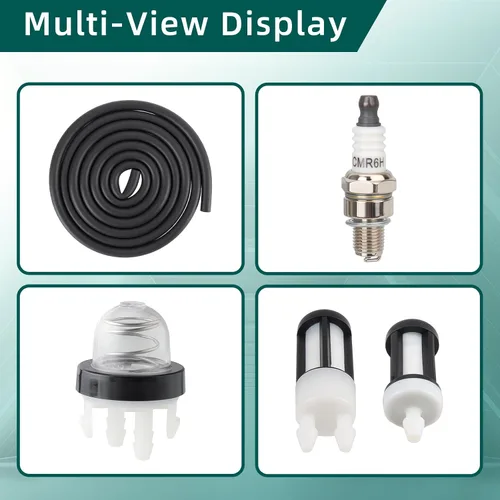 Vista 3 de AUTOKAY Filtro de combustible BR600 y tubo de combustible para soplador de hojas Stihl BR600 BR550 BR500 con bujía, reemplazar 4282 007 3600