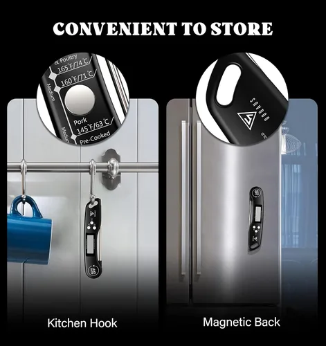 Vista 7 de Meat Thermometer, Instant Read Dial Thermometers for Cooking Black 2 Pack