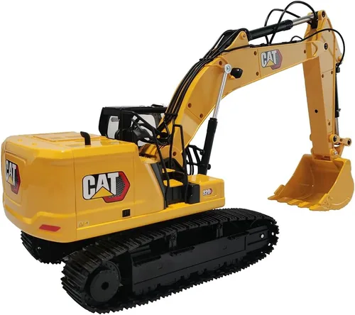 Vista 5 de Diecast Masters Excavadora de control de radio Cat 320 1:16 con accesorios de cubo, grapple y martillo