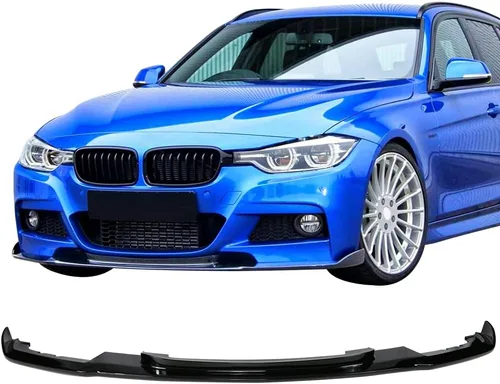 Vista 10 de Borde de parachoques delantero compatible con BMW Serie 3 F30 2012-2018, estilo HM sin pintar, fibra de carbono real, protector de barbilla